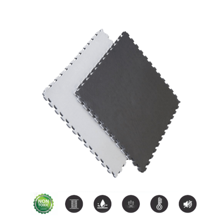 แผ่นยางจิ๊กซอว์ฟิตเนส EVA Homefittools 1x1 ม. หนา 25mm. สีเทา-ดำ